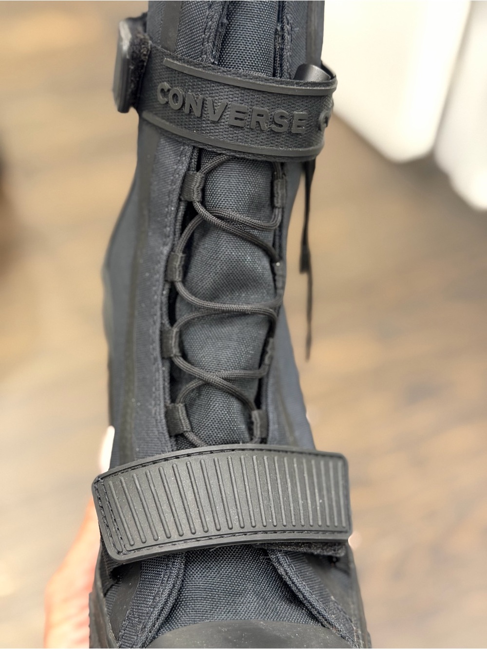 Converse Black Platform Lace-Up Heeled Boots - Picture 16 of 16